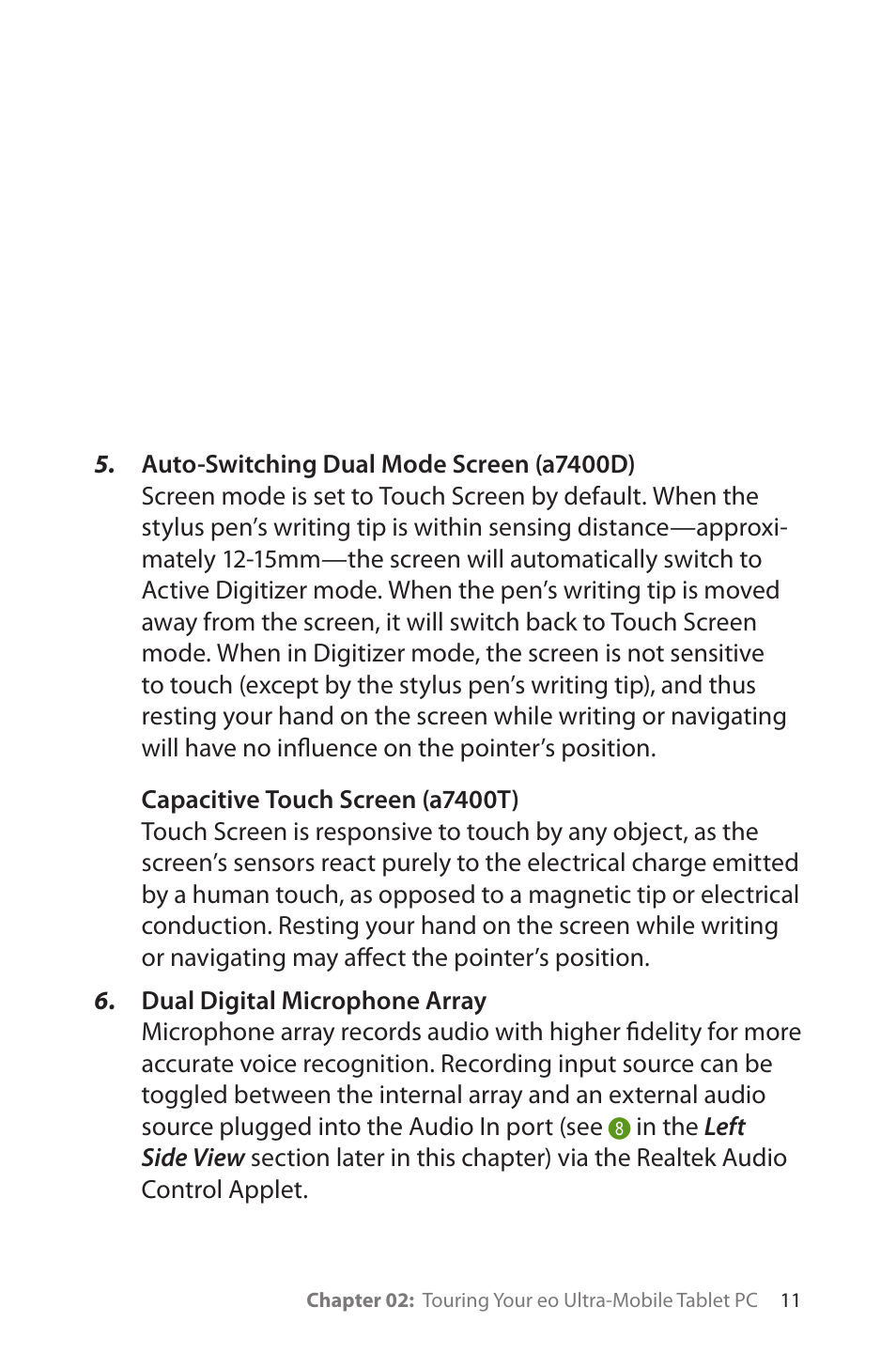 TabletKiosk eo a7400 User Manual | Page 29 / 128