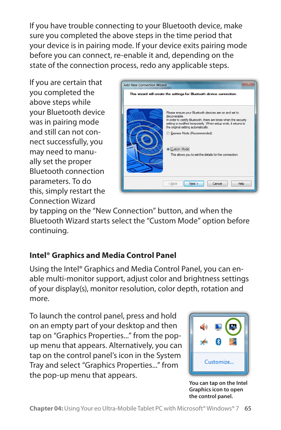 Intel® graphics and media control panel | TabletKiosk eo a7400 User Manual | Page 83 / 128