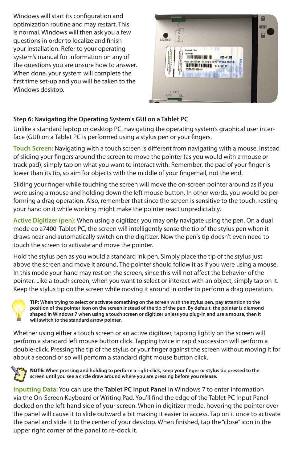 TabletKiosk eo a7400 User Manual | Page 4 / 12