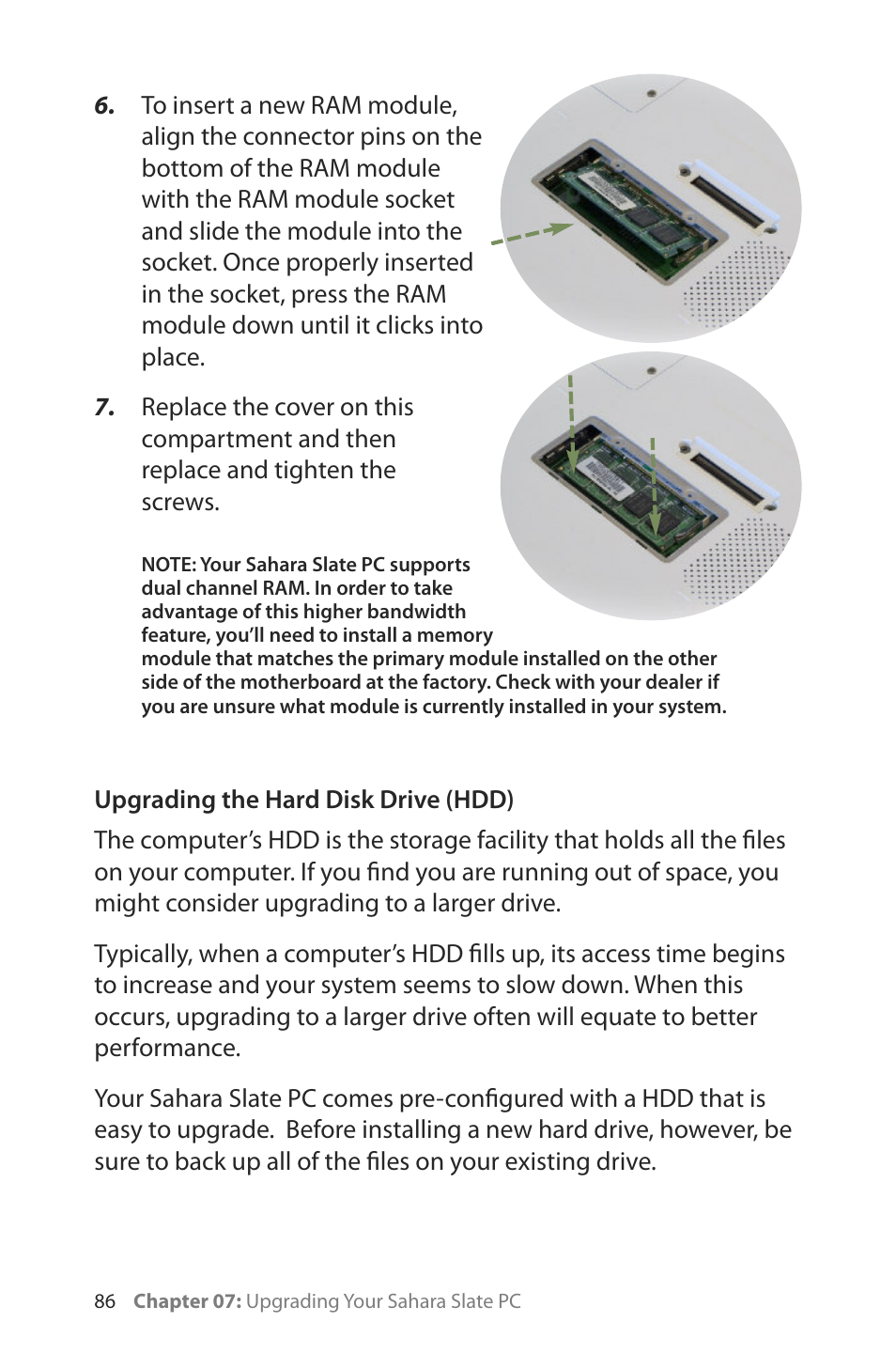 Upgrading the hard disk drive (hdd) | TabletKiosk Sahara Slate PC i400 Series User Manual | Page 101 / 124