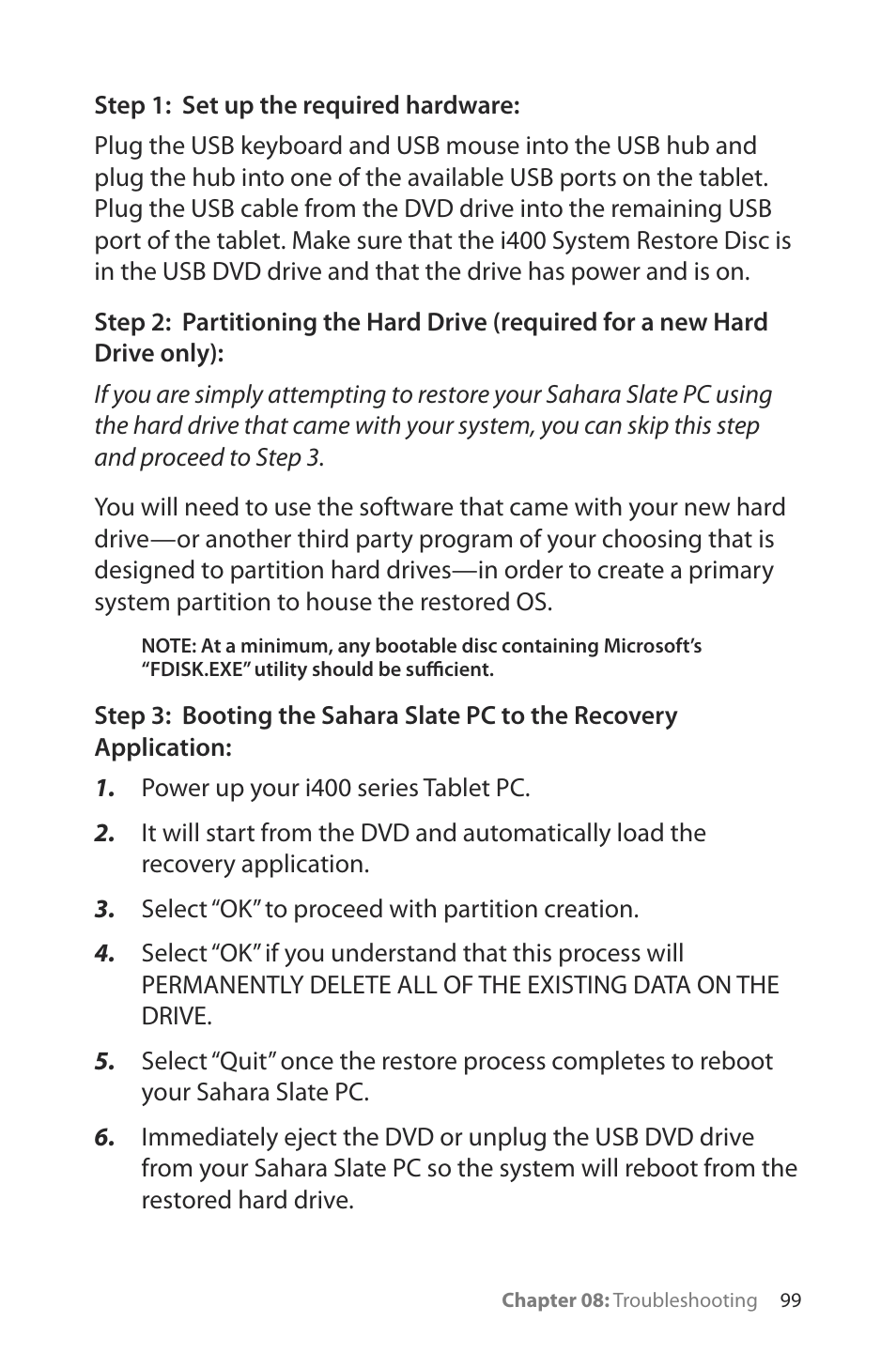 TabletKiosk Sahara Slate PC i400 Series User Manual | Page 114 / 124