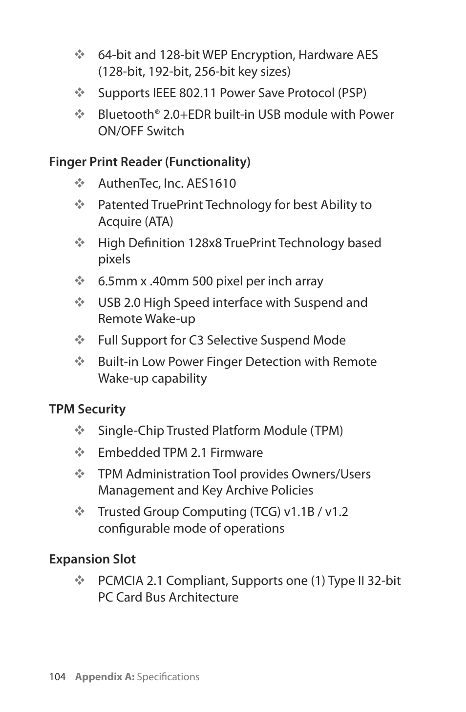 TabletKiosk Sahara Slate PC i400 Series User Manual | Page 119 / 124