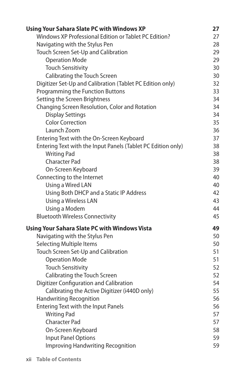 TabletKiosk Sahara Slate PC i400 Series User Manual | Page 13 / 124
