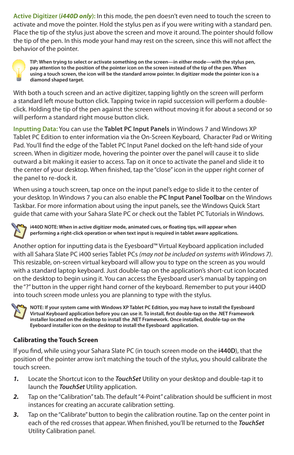 TabletKiosk Sahara Slate PC i400 Series User Manual | Page 4 / 8