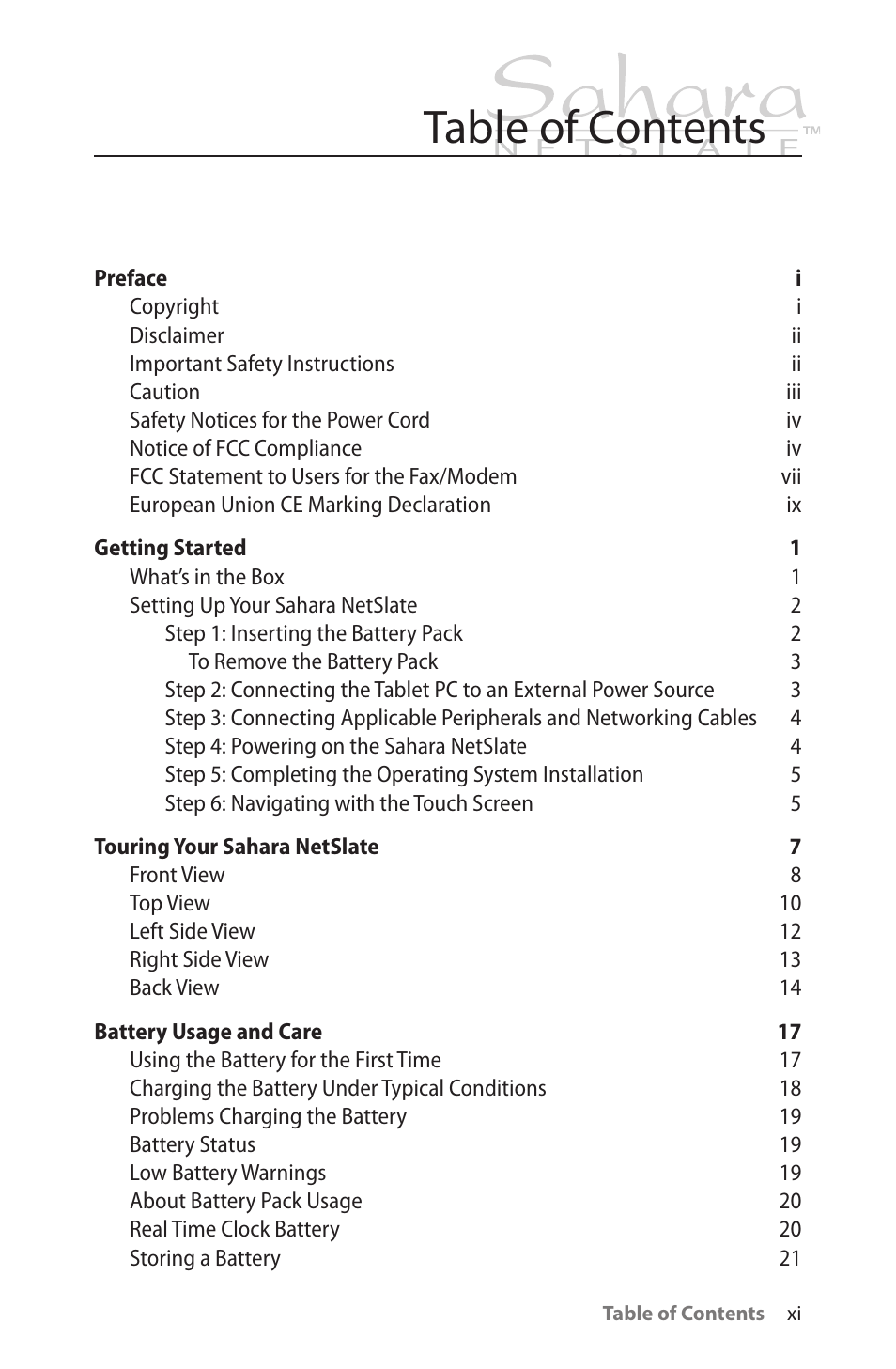 TabletKiosk Sahara NetSlate a230T User Manual | Page 12 / 100