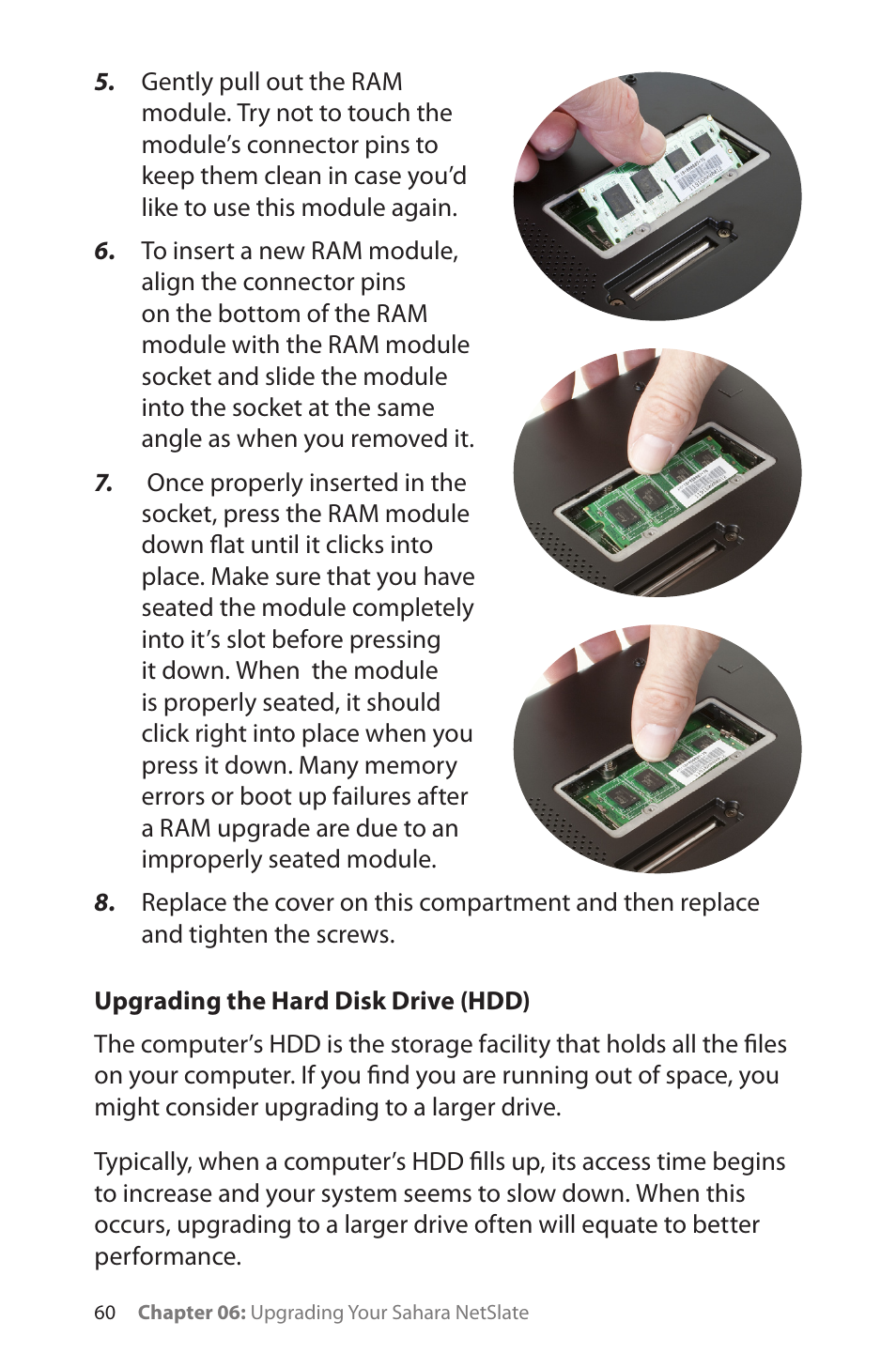 Upgrading the hard disk drive (hdd) | TabletKiosk Sahara NetSlate a230T User Manual | Page 75 / 100