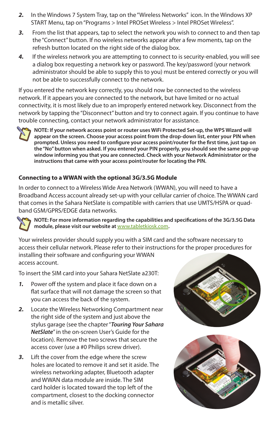 TabletKiosk Sahara NetSlate a230T User Manual | Page 5 / 8