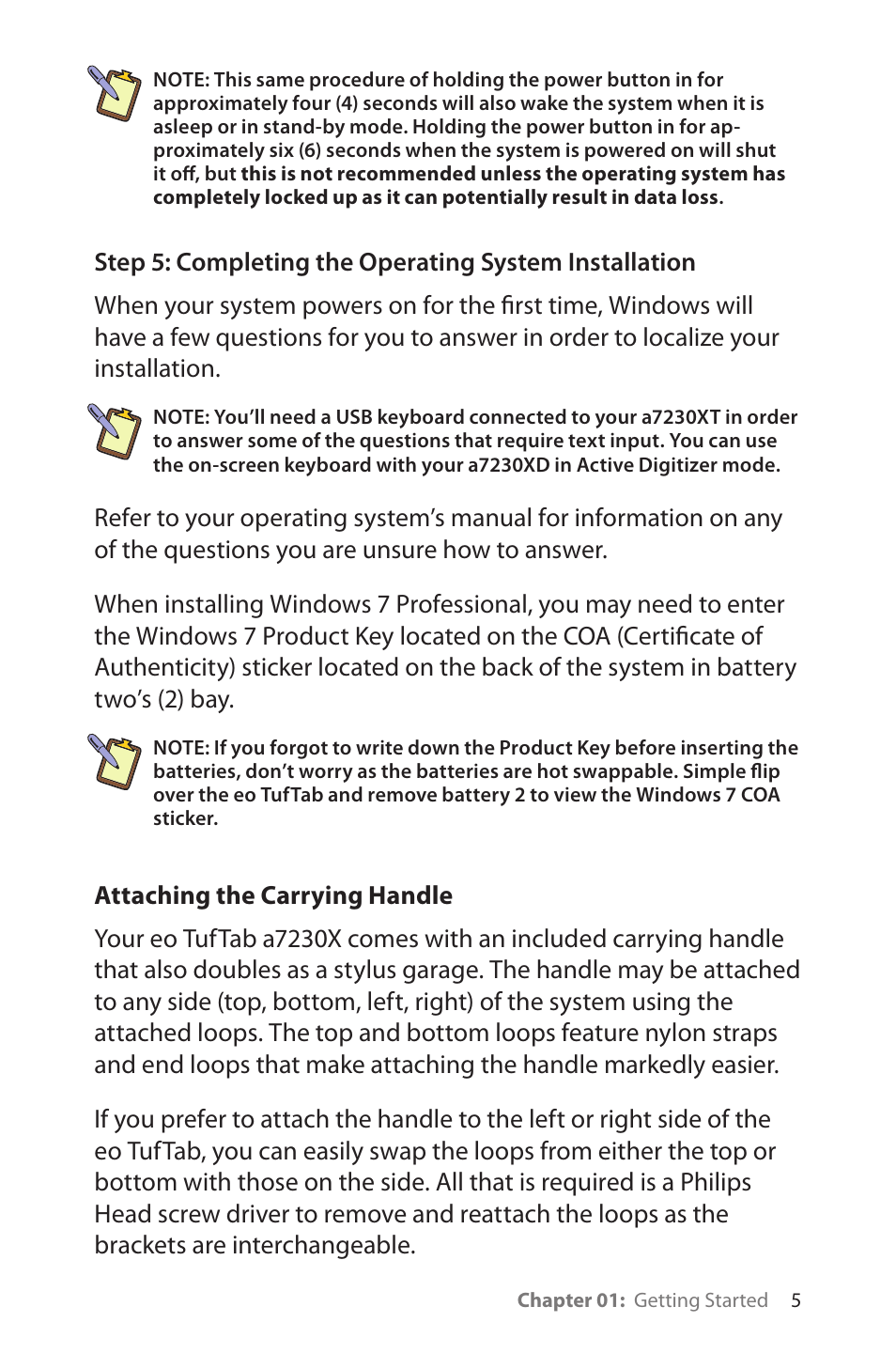 Attaching the carrying handle | TabletKiosk eo TufTab a7230X User Manual | Page 20 / 110