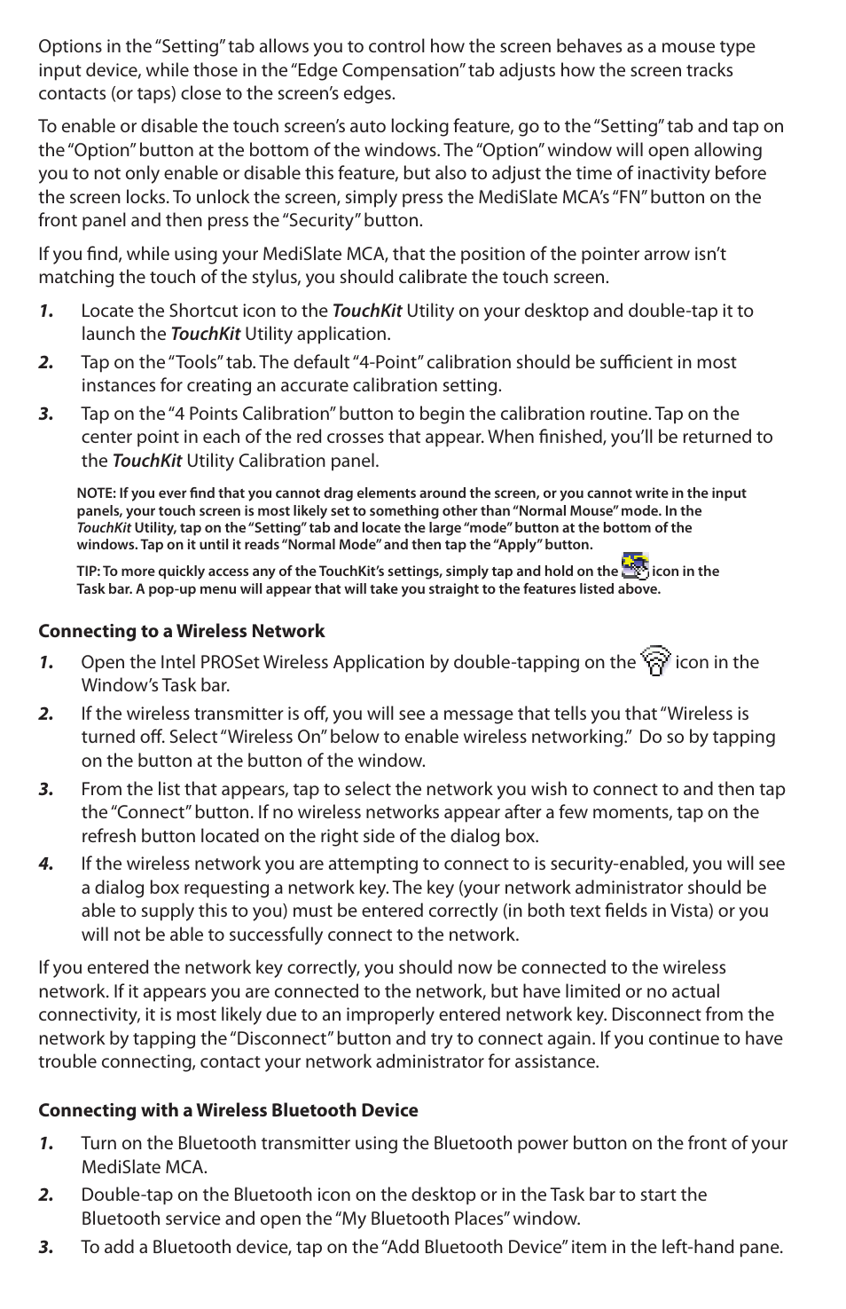 TabletKiosk MediSlate MCA i1040XT User Manual | Page 6 / 8