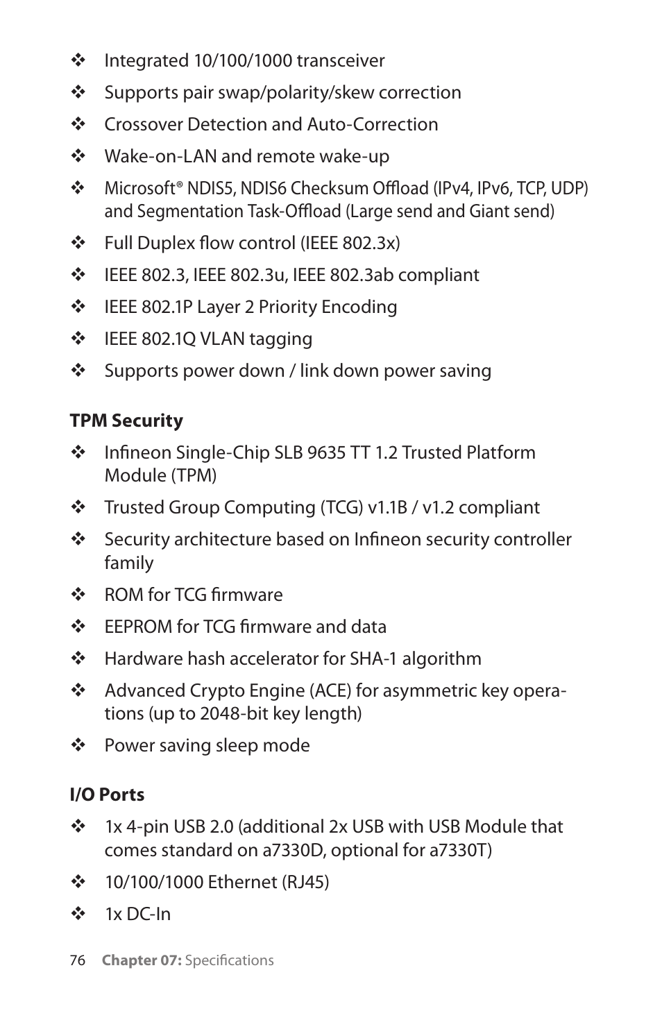 Tpm security, I/o ports | TabletKiosk eo a7330 Ultra-Mobile User Manual | Page 91 / 96