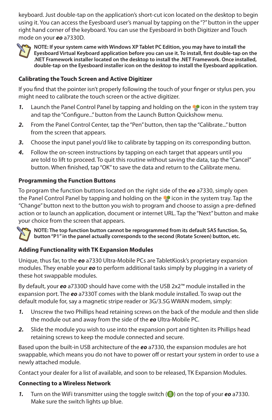 TabletKiosk eo a7330 Ultra-Mobile User Manual | Page 5 / 8