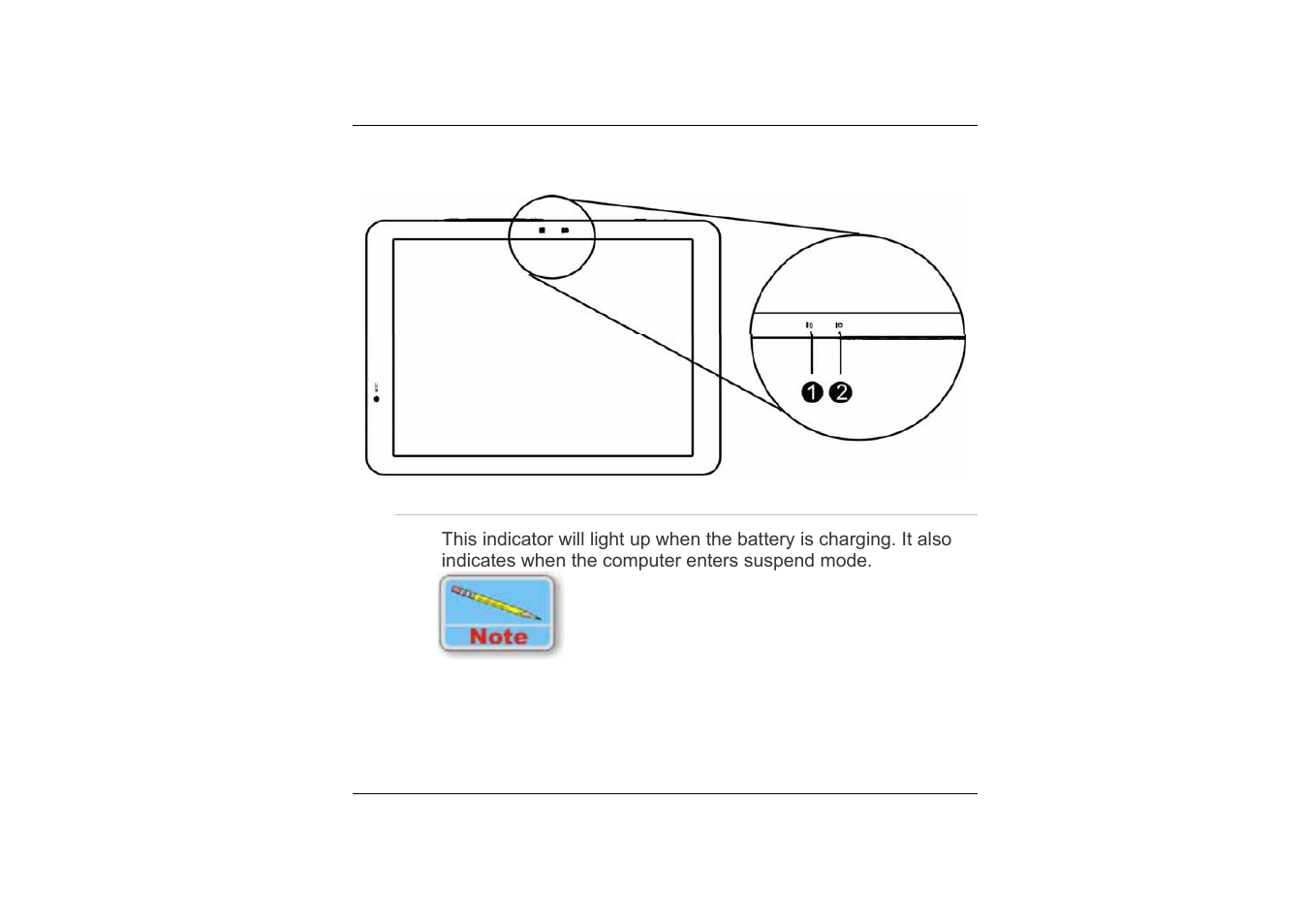 Led indicator | TabletKiosk Sahara i200 Series Tablet PC (Pen) User Manual | Page 23 / 92