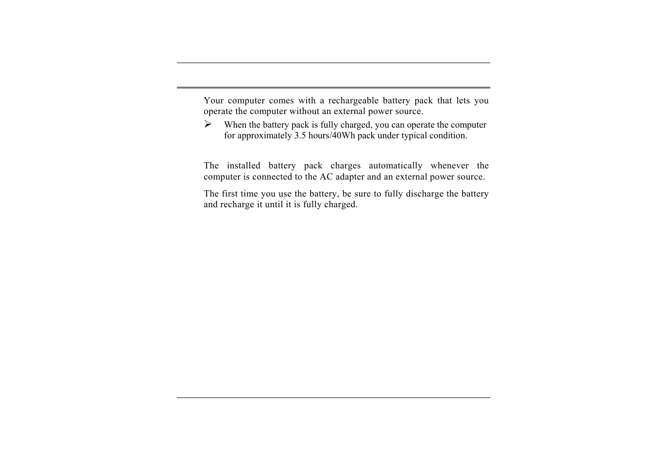 Operating on battery power, Charging the battery pack | TabletKiosk Sahara i200 Series Tablet PC (Pen) User Manual | Page 33 / 92