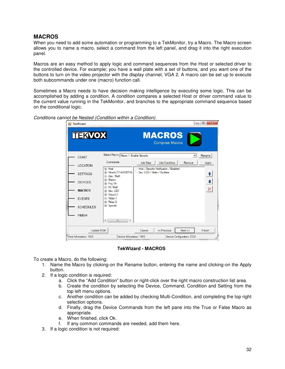 Macros | TEKVOX TekManager Comprehensive User Manual | Page 32 / 51