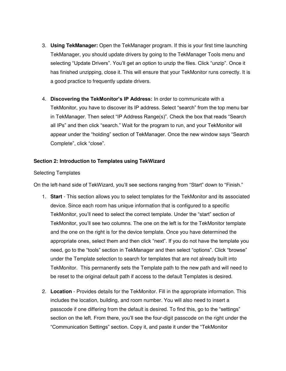 TEKVOX TekManager and TekMonitor User Manual | Page 2 / 3