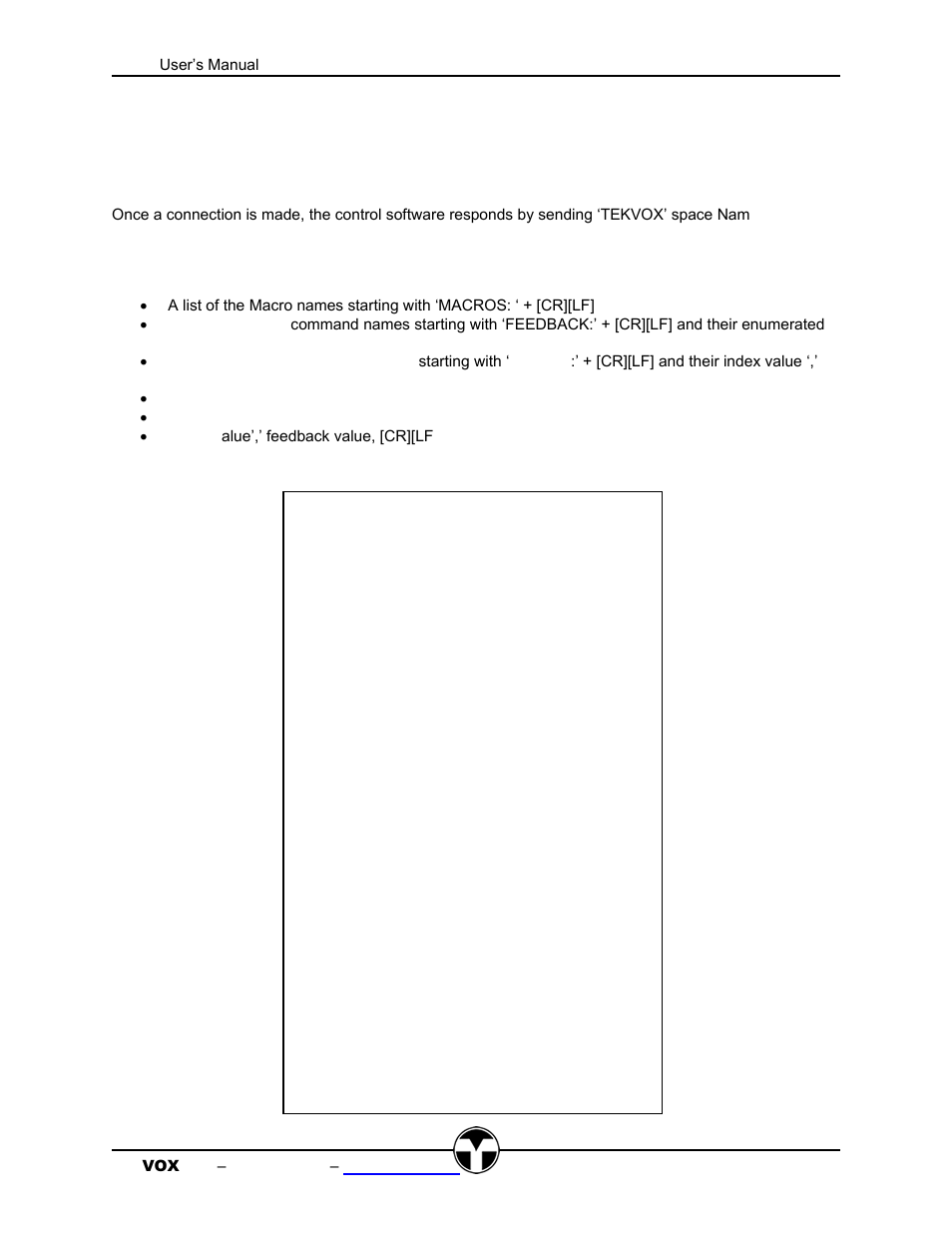 Communication protocol | TEKVOX TekMonitor 2 User Manual | Page 31 / 35