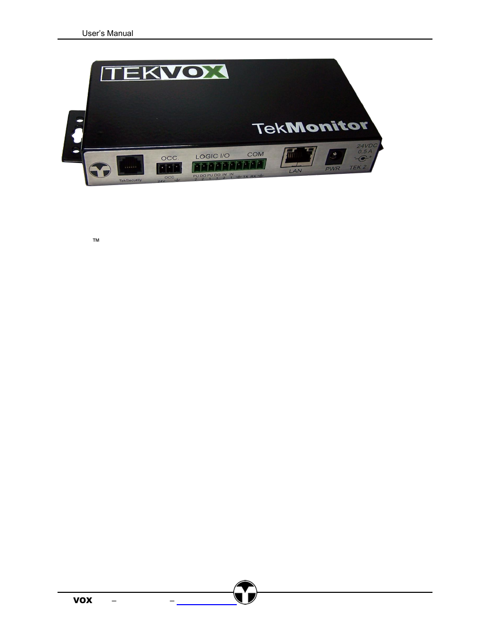 Introduction | TEKVOX TekMonitor 2 User Manual | Page 7 / 35