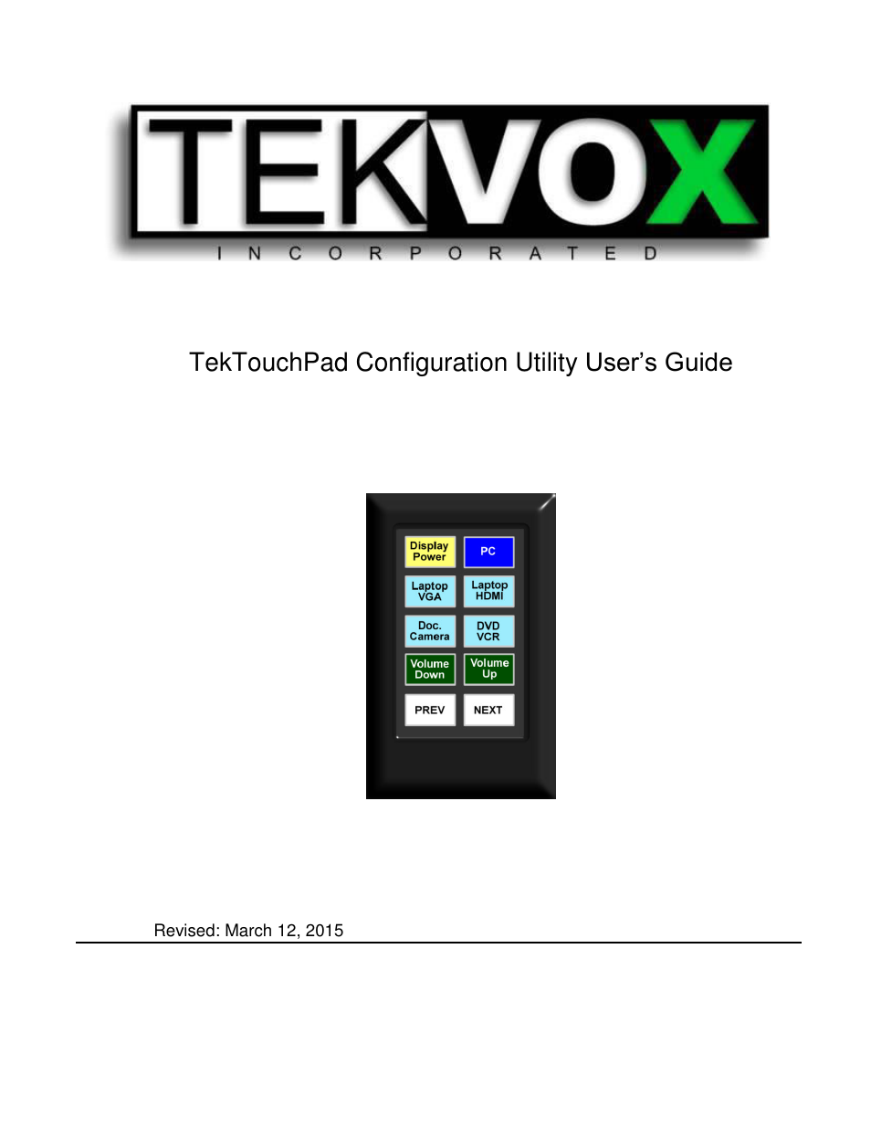 TEKVOX TekTouchPad User Manual | 43 pages