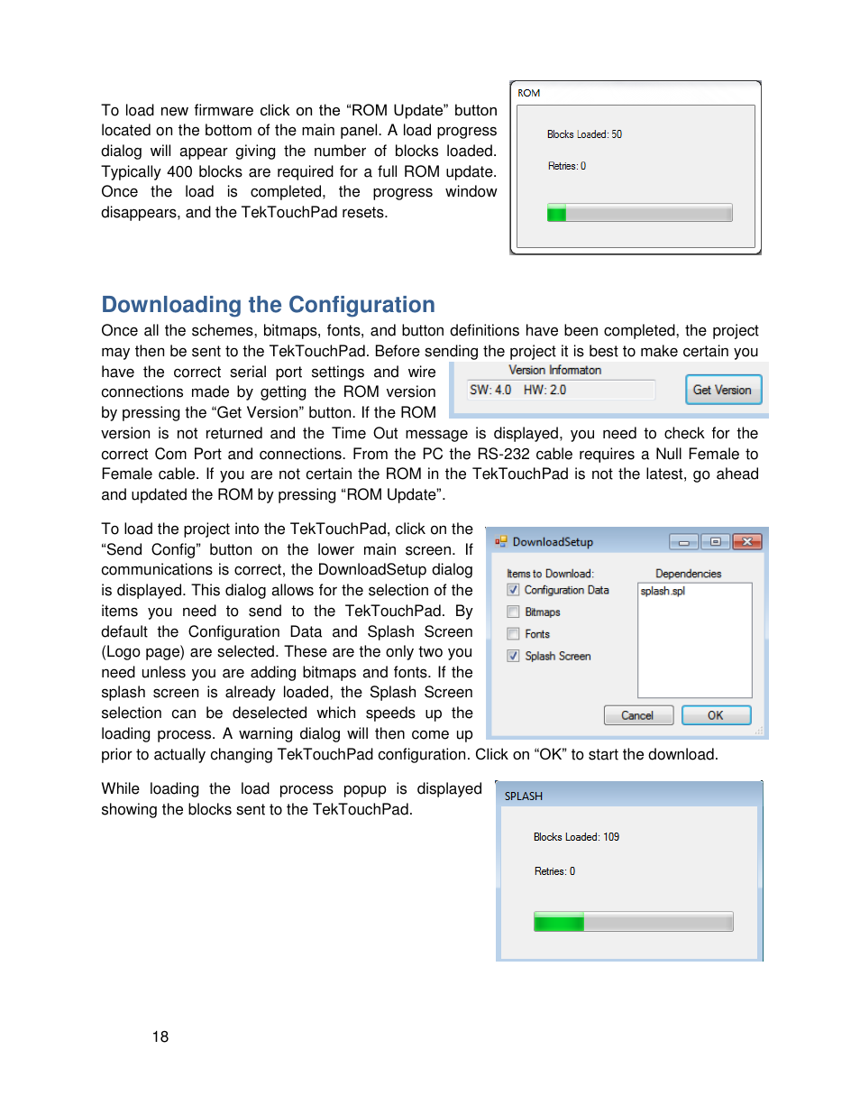 Downloading the configuration | TEKVOX TekTouchPad User Manual | Page 18 / 43