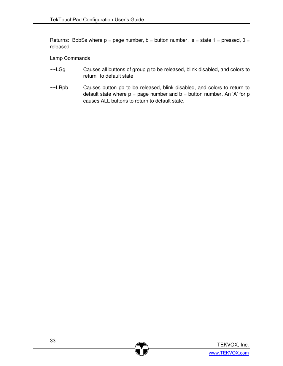 TEKVOX TekTouchPad User Manual | Page 33 / 43