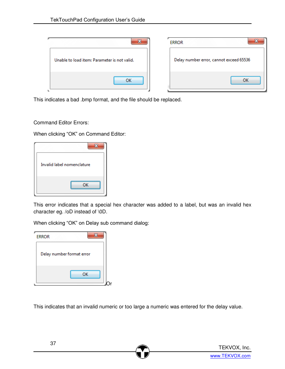 TEKVOX TekTouchPad User Manual | Page 37 / 43