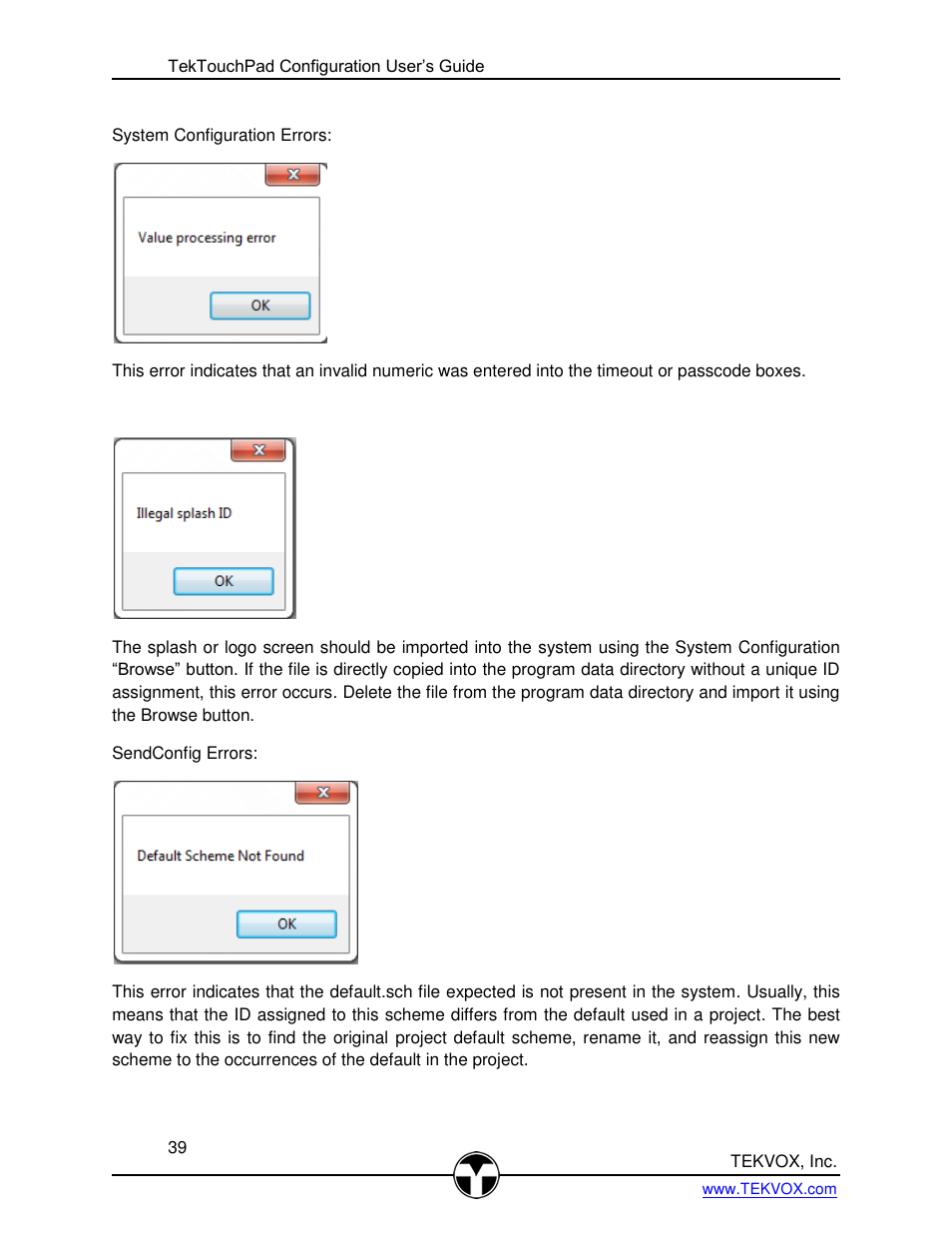 TEKVOX TekTouchPad User Manual | Page 39 / 43