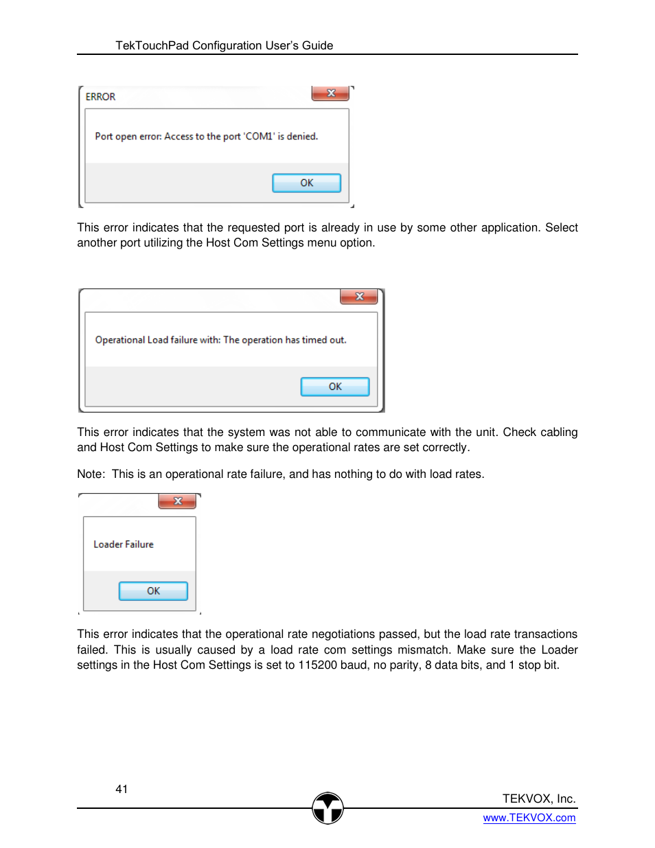 TEKVOX TekTouchPad User Manual | Page 41 / 43