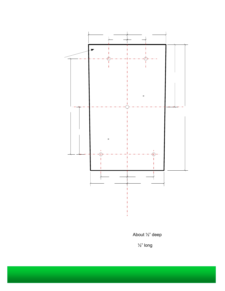 Podium wedge installation template, Hole drilling instructions | TEKVOX 71021-Drop-In User Manual | Page 4 / 4