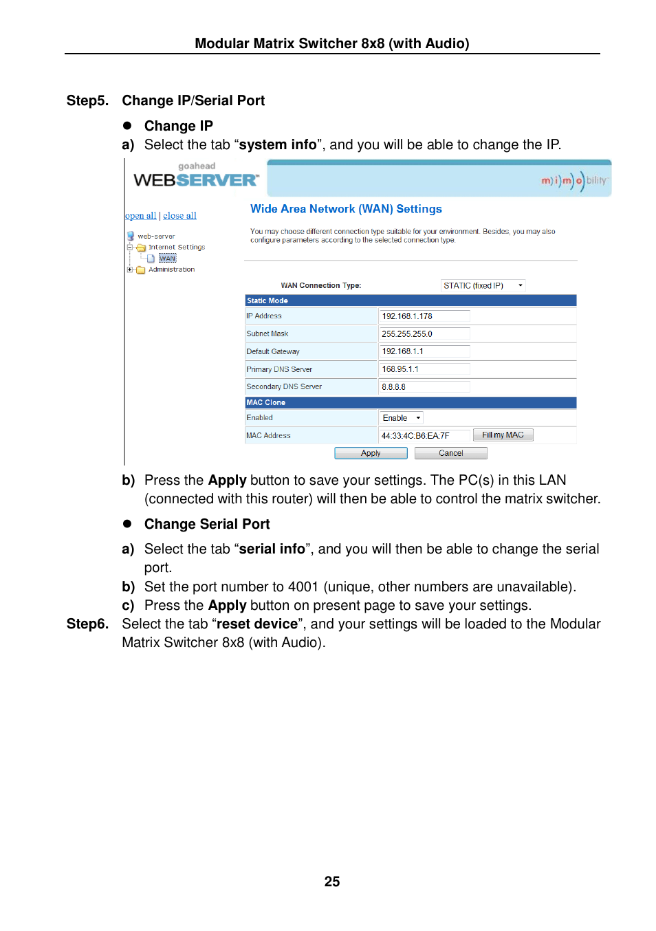 TEKVOX MMX88 Matrix Switcher User Manual | Page 30 / 40