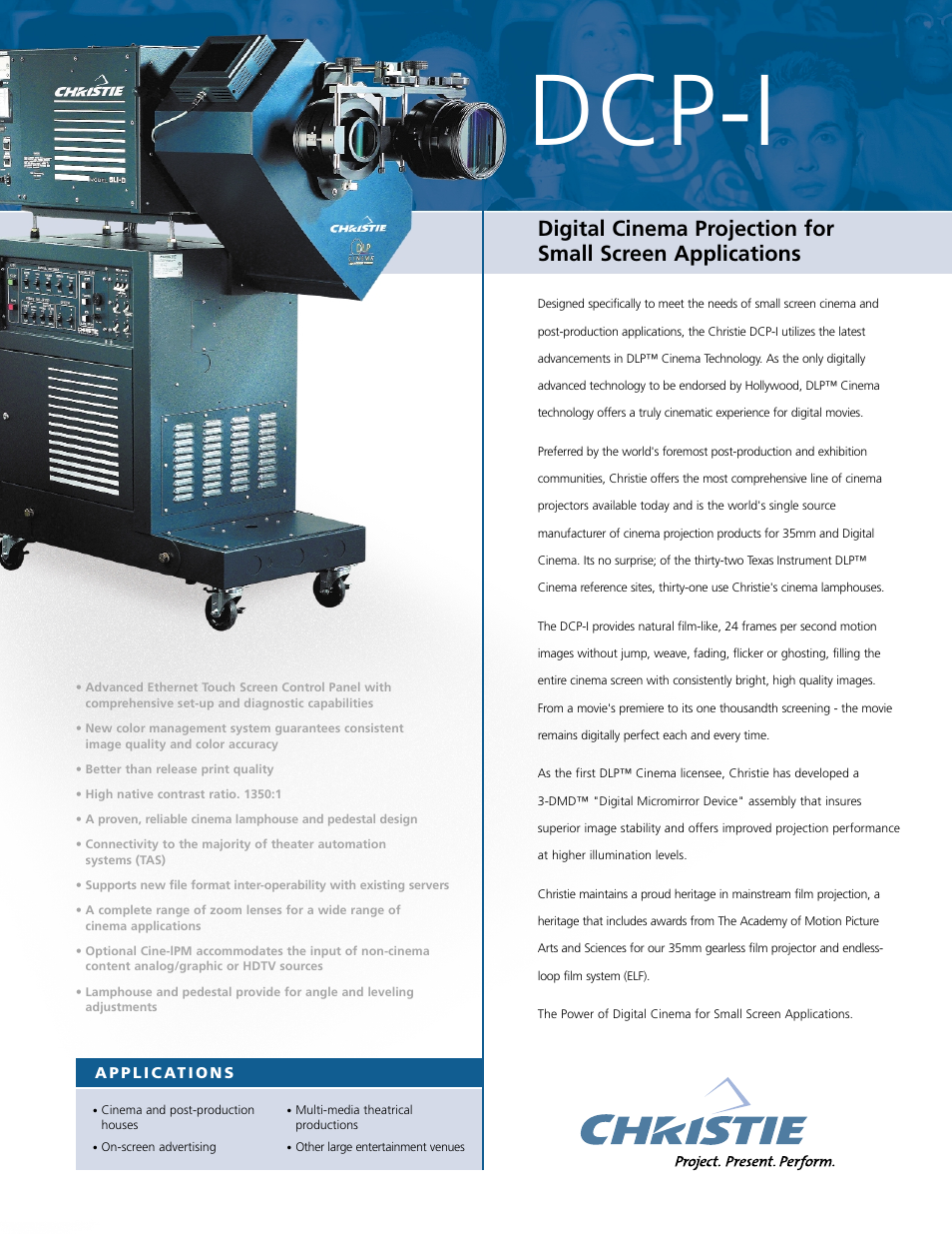 Christie Digital Systems DCP-I User Manual | 2 pages