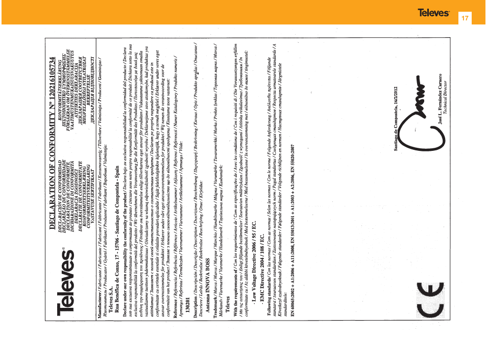 Televes Indoor Innova BOSS antenna (single pack) User Manual | Page 17 / 20