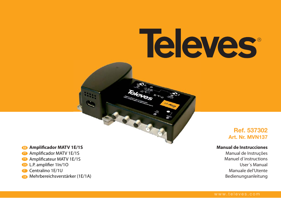 Televes 1 In/1 Out V/U User Manual | 12 pages