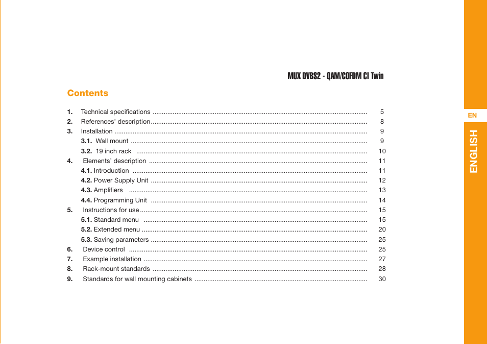 Televes T.0X DVBS2-COFDM CI TWIN MUX 3TP(2SAT):2CH User Manual | Page 3 / 36