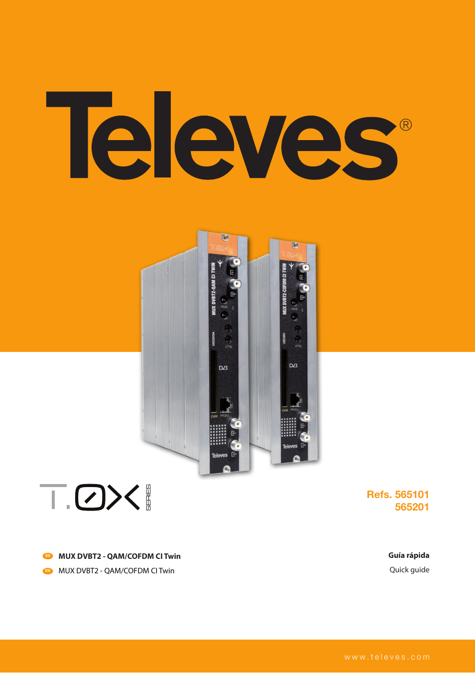 Televes T.0X DVB/T2-COFDM CI TWIN MUX 2Ch-2Ch User Manual | 12 pages