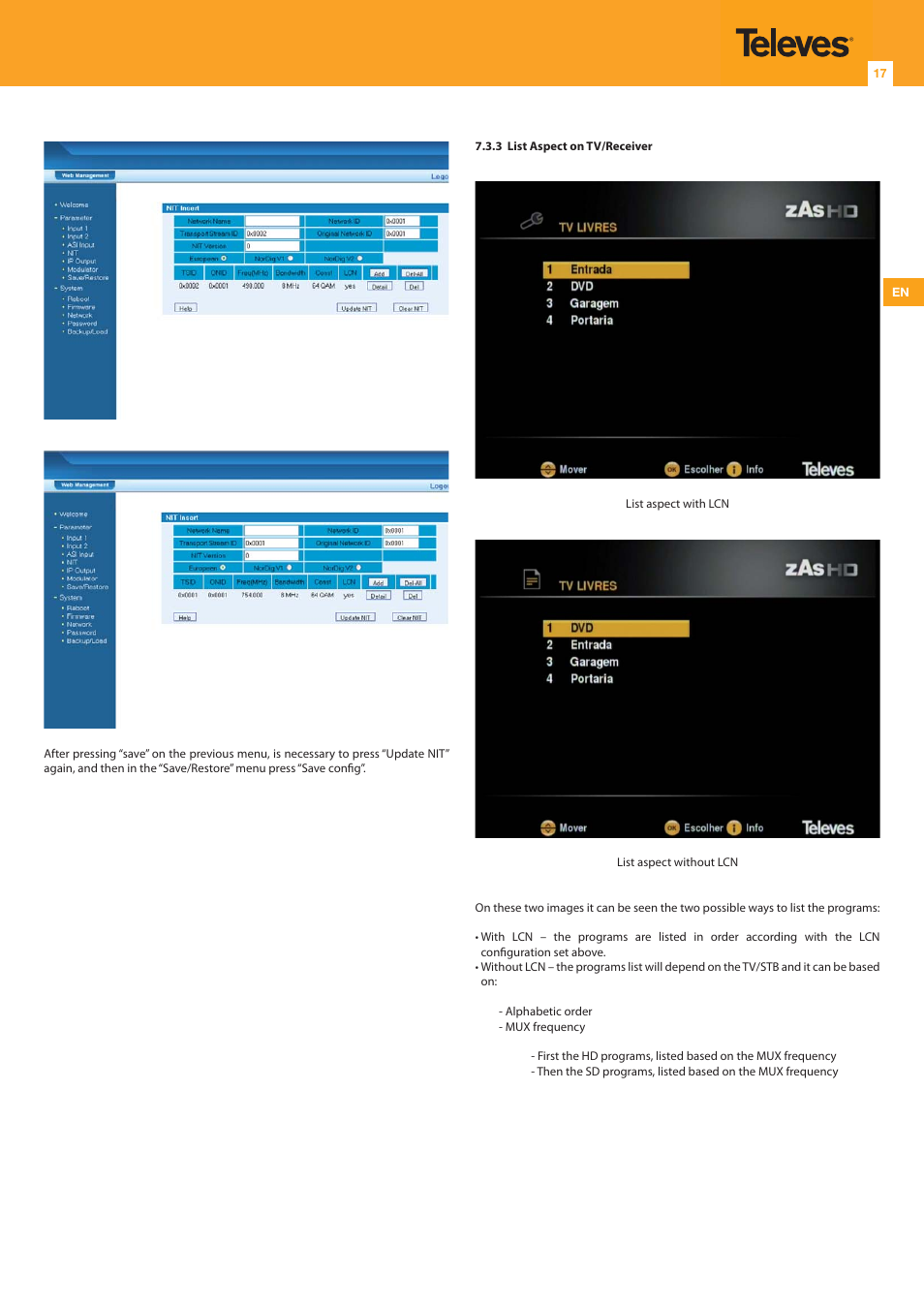 Televes DigiSlot DVB-T modulator, wall mount User Manual | Page 17 / 20