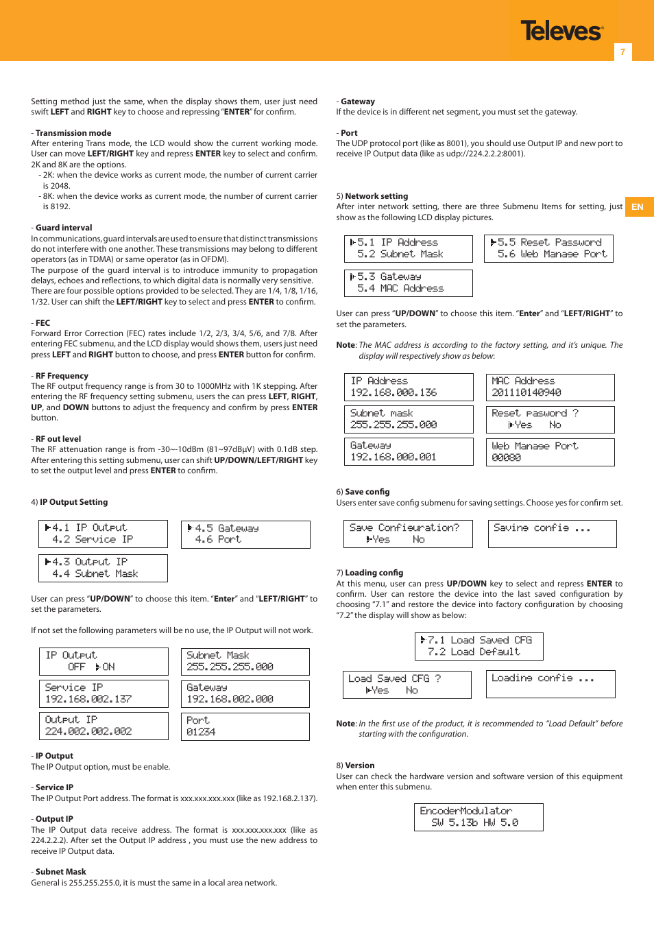 Televes DigiSlot DVB-T modulator, wall mount User Manual | Page 7 / 20