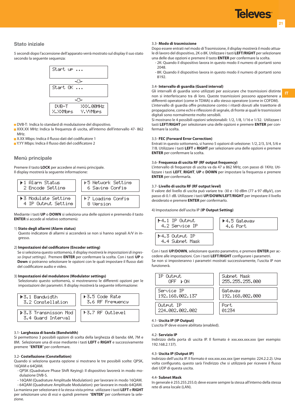 Televes DigiSlot DVB-T modulator, wall mount User Manual | Page 21 / 32