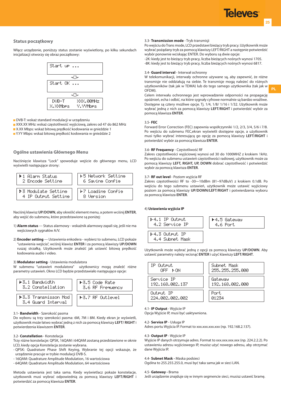 Televes DigiSlot DVB-T modulator, wall mount User Manual | Page 25 / 32