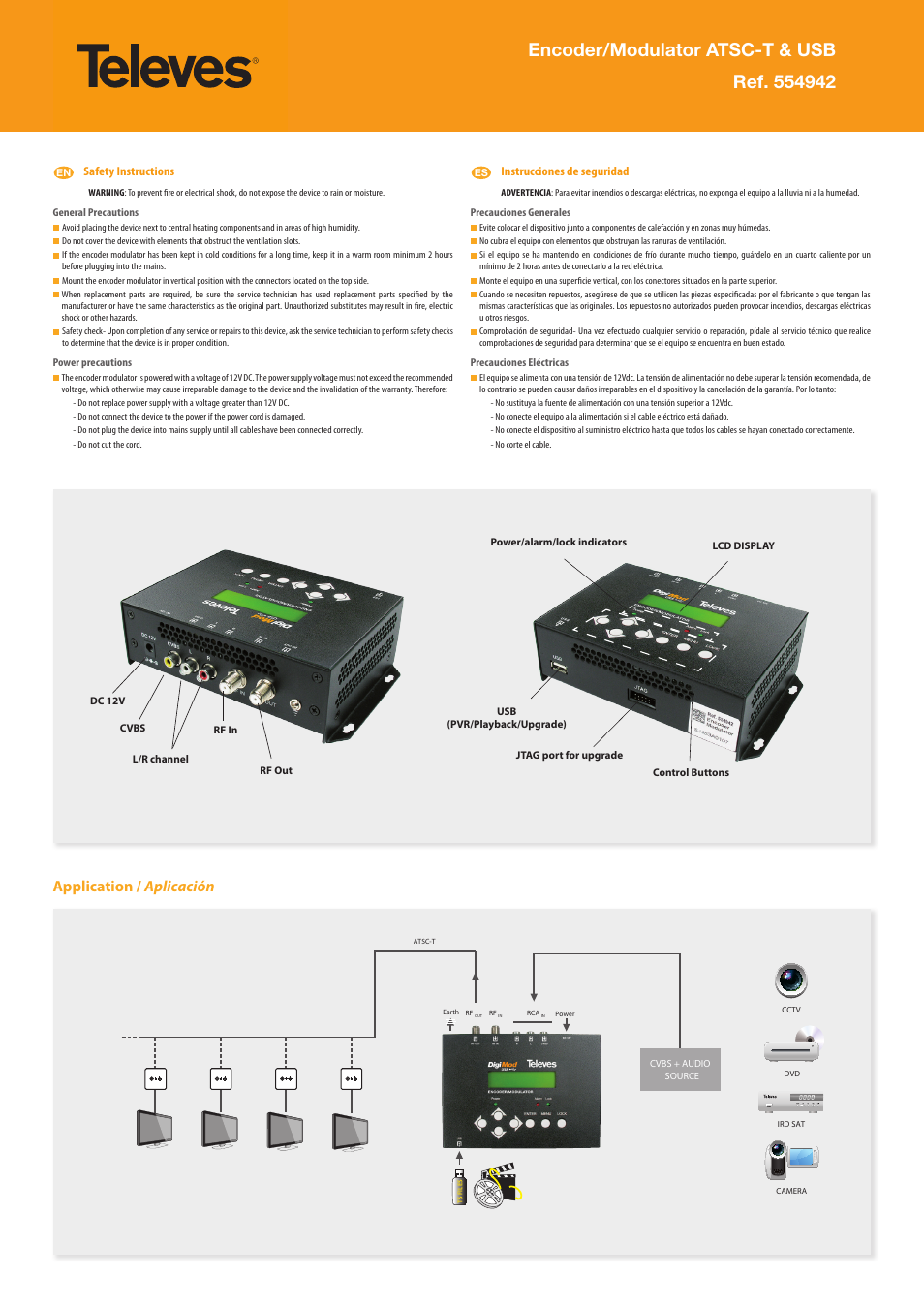 Televes Encoder-Modulador ATSC-T & USB, DigiMod User Manual | 2 pages