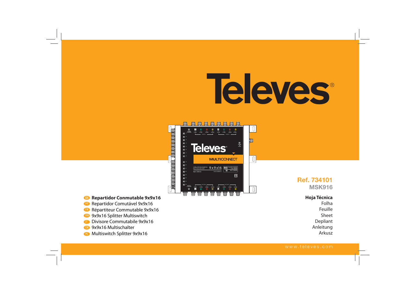 Televes 9×9x16 cascade User Manual | 12 pages