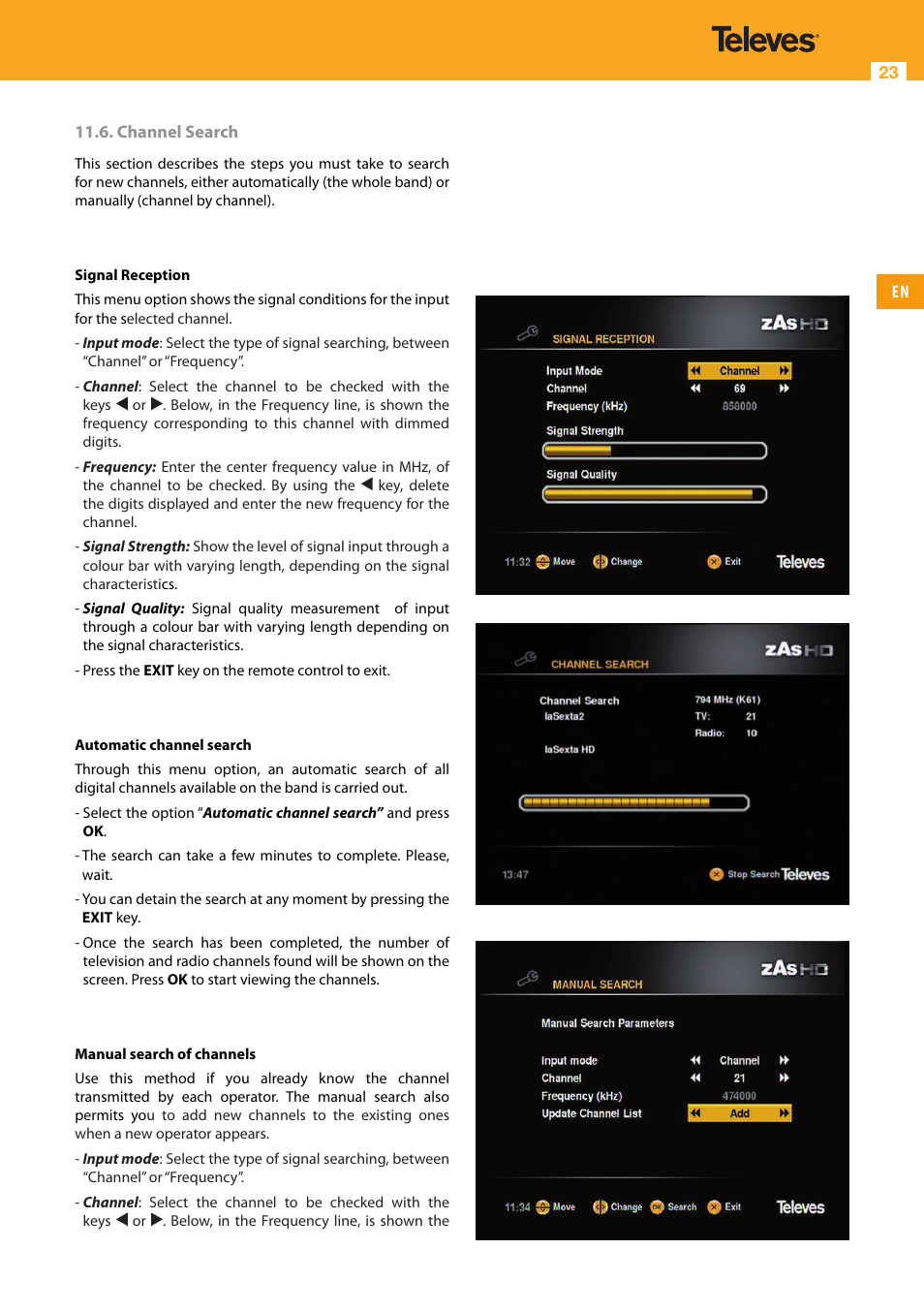 Televes HD DTT Receiver User Manual | Page 23 / 40