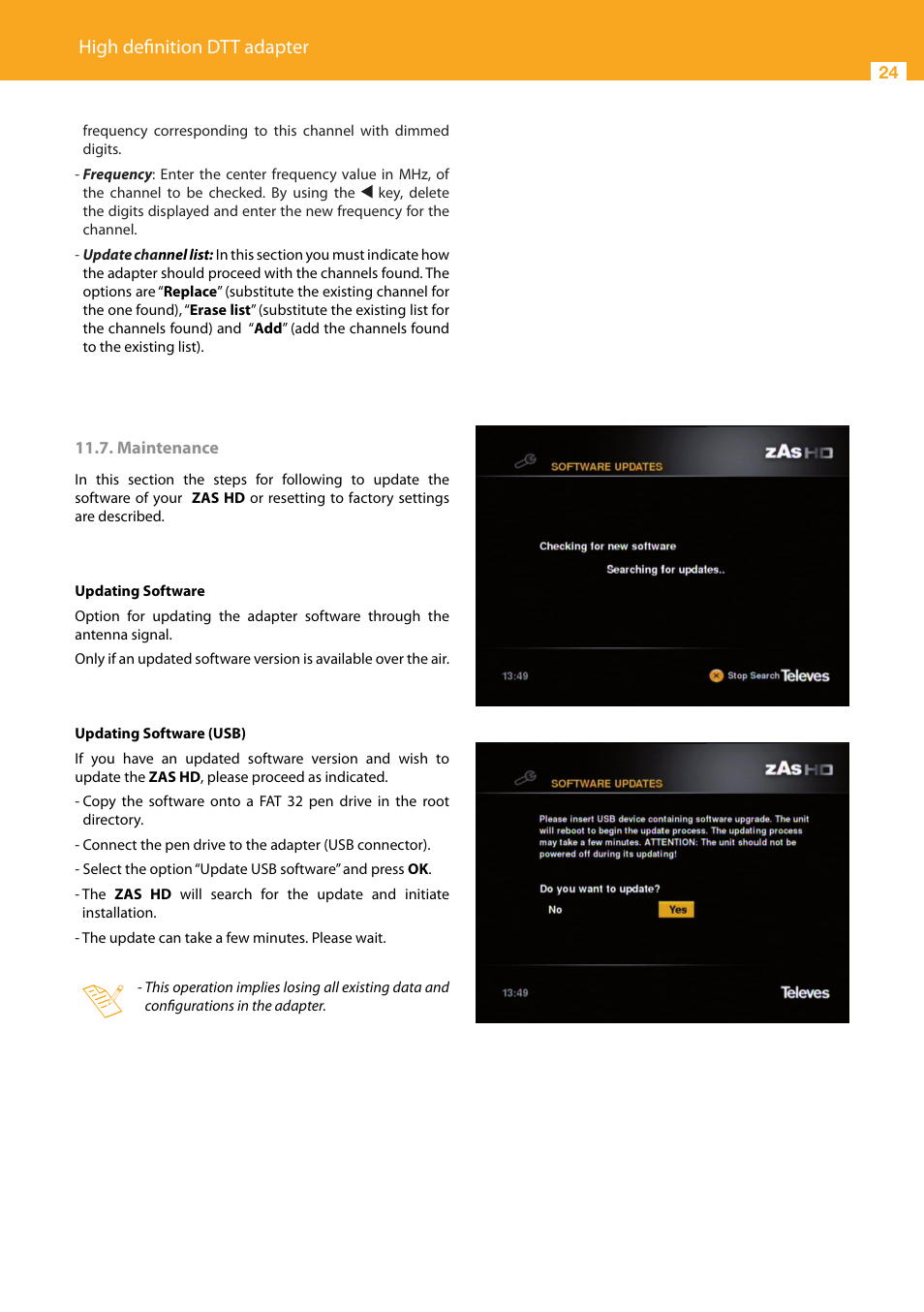 High definition dtt adapter | Televes HD DTT Receiver User Manual | Page 24 / 40