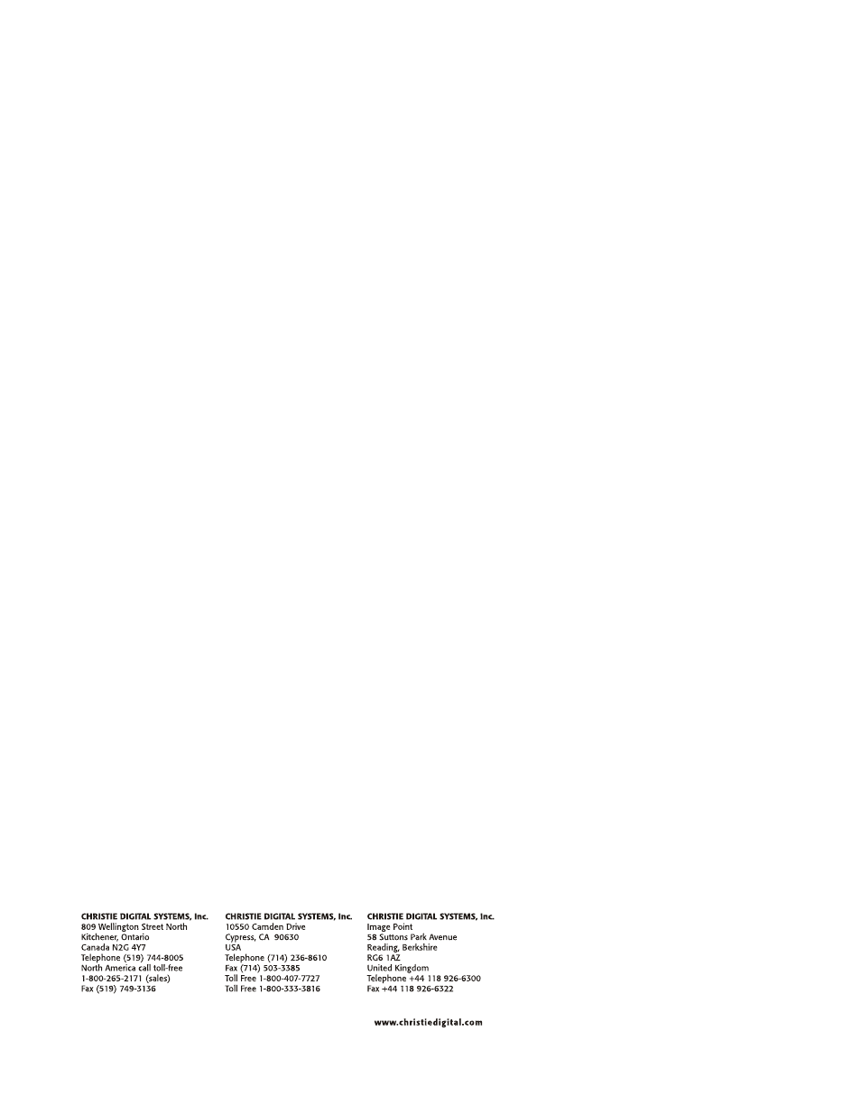 Christie Digital Systems 38-RS1002-01 User Manual | Page 52 / 52