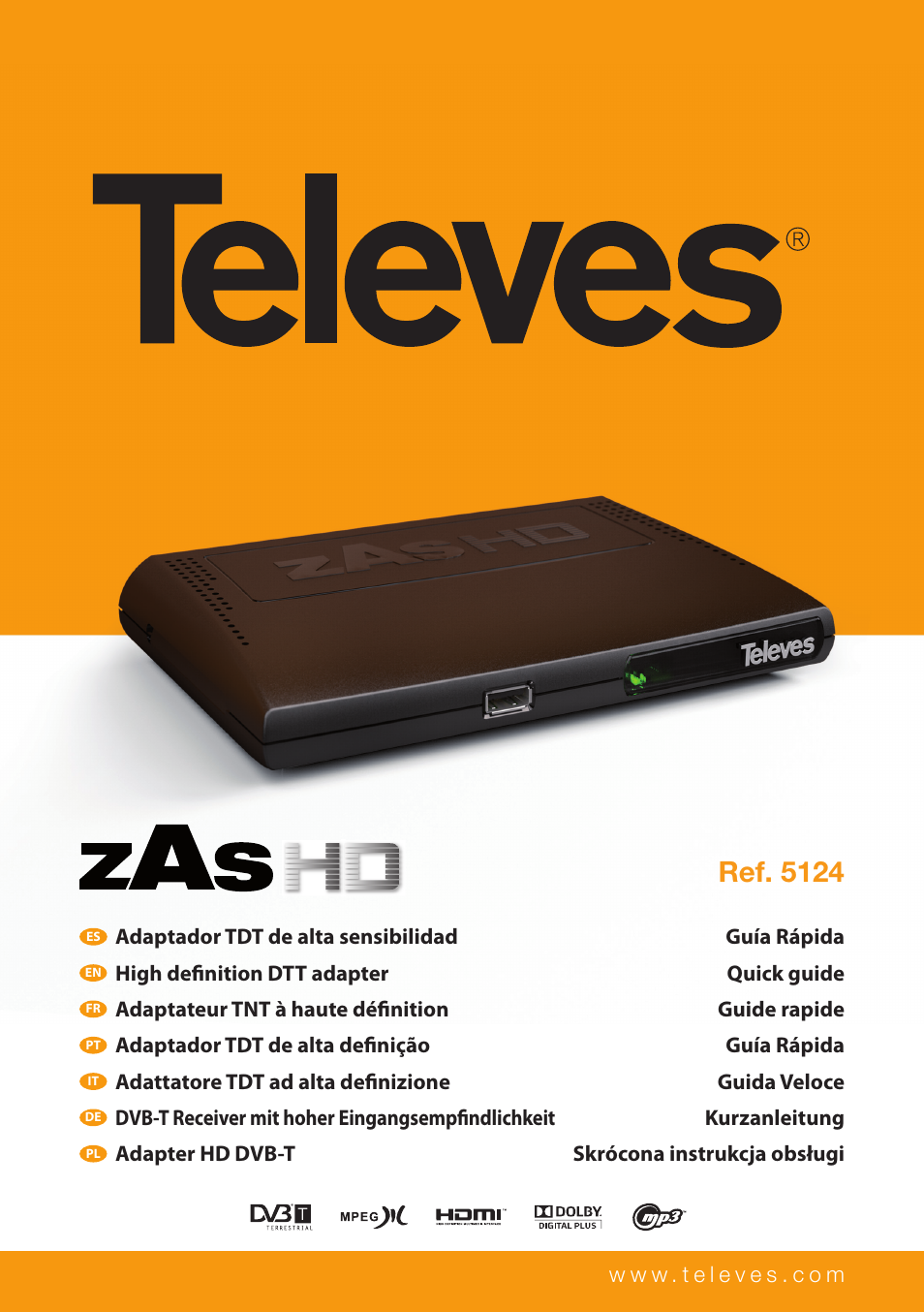 Televes HD DTT Receiver User Manual | 24 pages