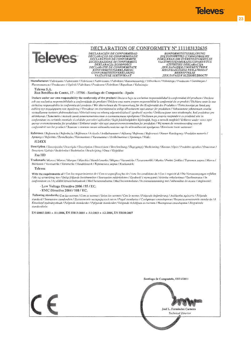 Televes HD DTT Receiver User Manual | Page 23 / 24