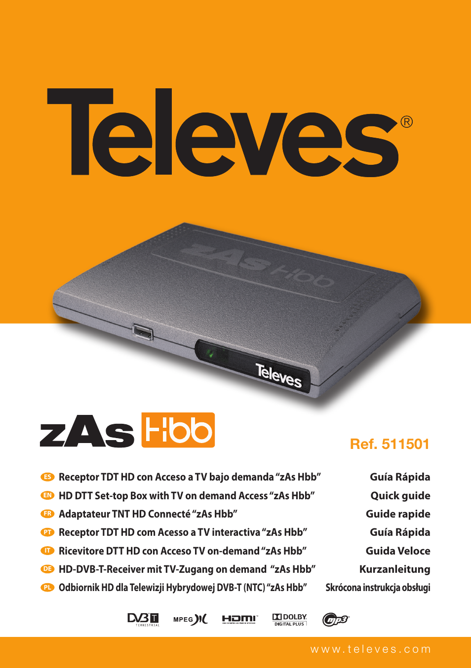 Televes HD DTT STB TV on demand access ZAS Hbb User Manual | 24 pages