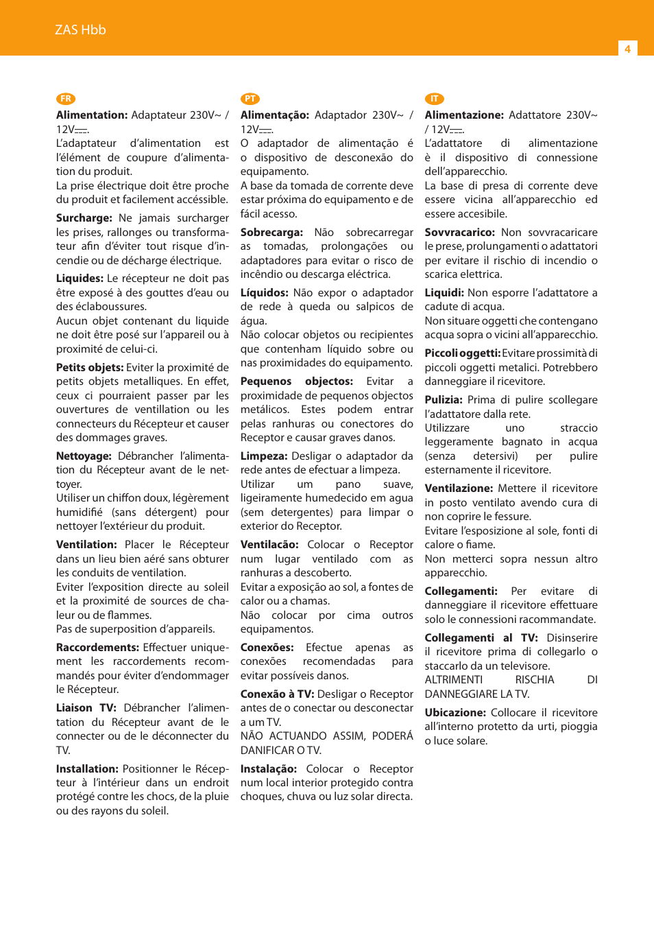 Televes HD DTT STB TV on demand access ZAS Hbb User Manual | Page 4 / 24
