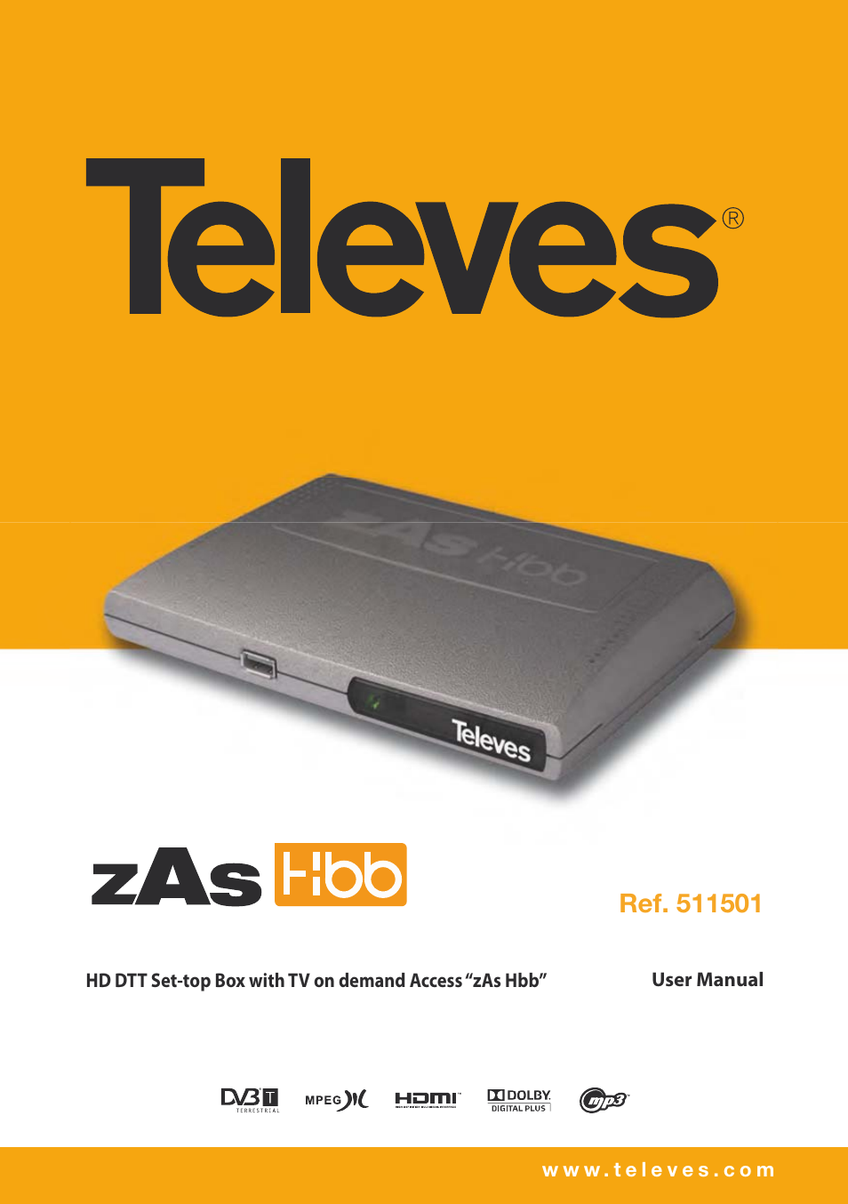 Televes HD DTT STB TV on demand access ZAS Hbb User Manual | 68 pages