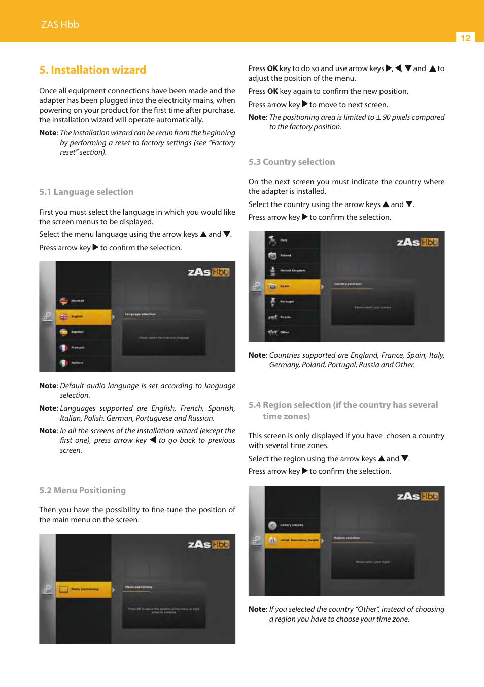 Installation wizard, Zas hbb | Televes HD DTT STB TV on demand access ZAS Hbb User Manual | Page 12 / 68