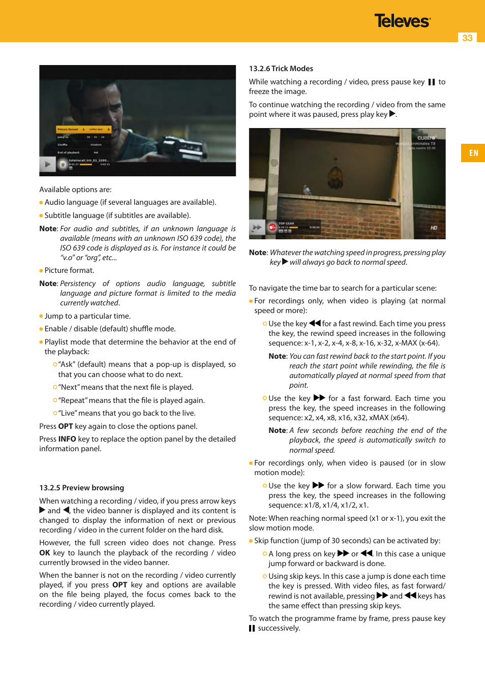 Televes HD DTT STB TV on demand access ZAS Hbb User Manual | Page 33 / 68